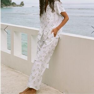 Piyama Maggie Pajama Set - Long Pants - Lyocell Linen - Bluebell S NWT